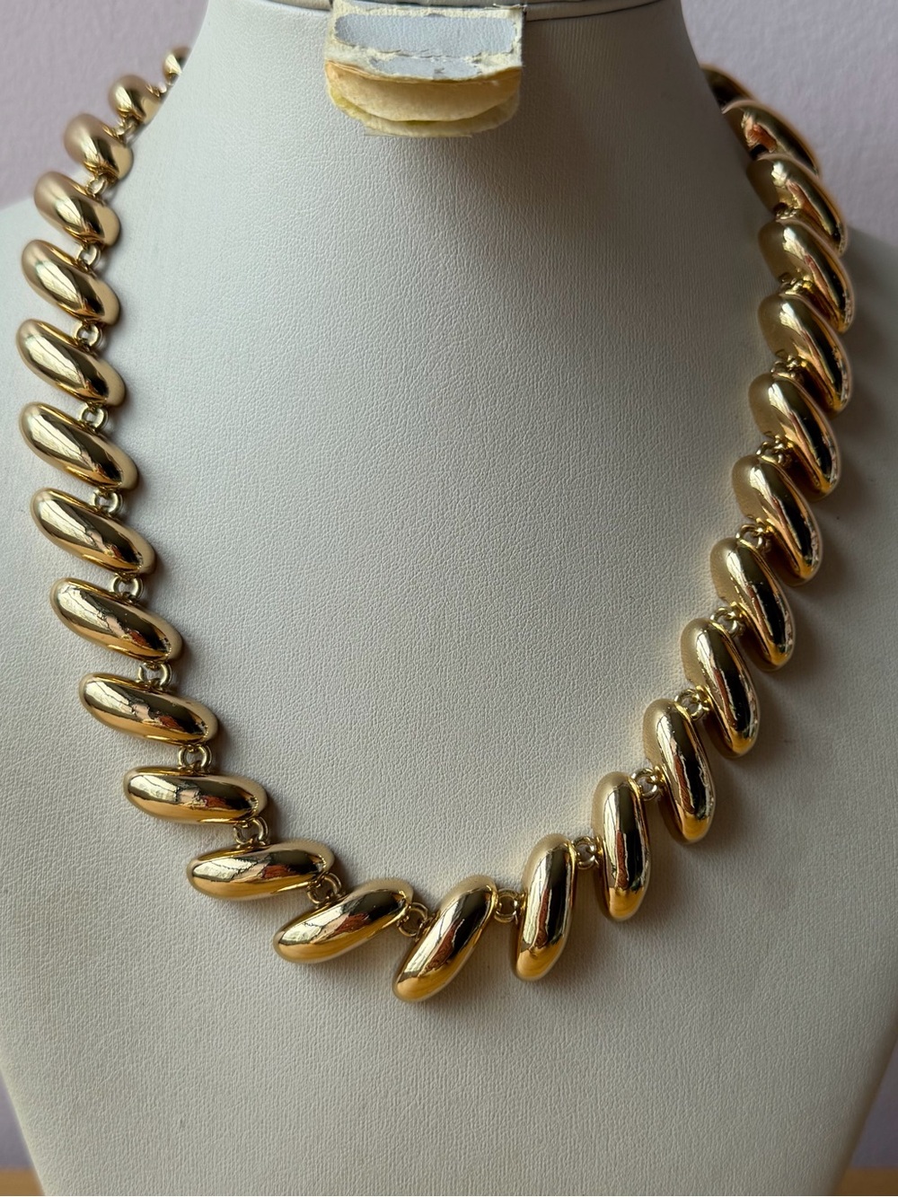 VINTAGE SAN MARCO LINK CHUNKY GOLDTONE METAL COLLAR NECKLACE EXTENDER STATEMENT